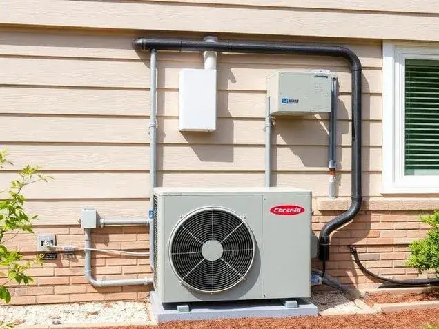 Modern HVAC unit installation